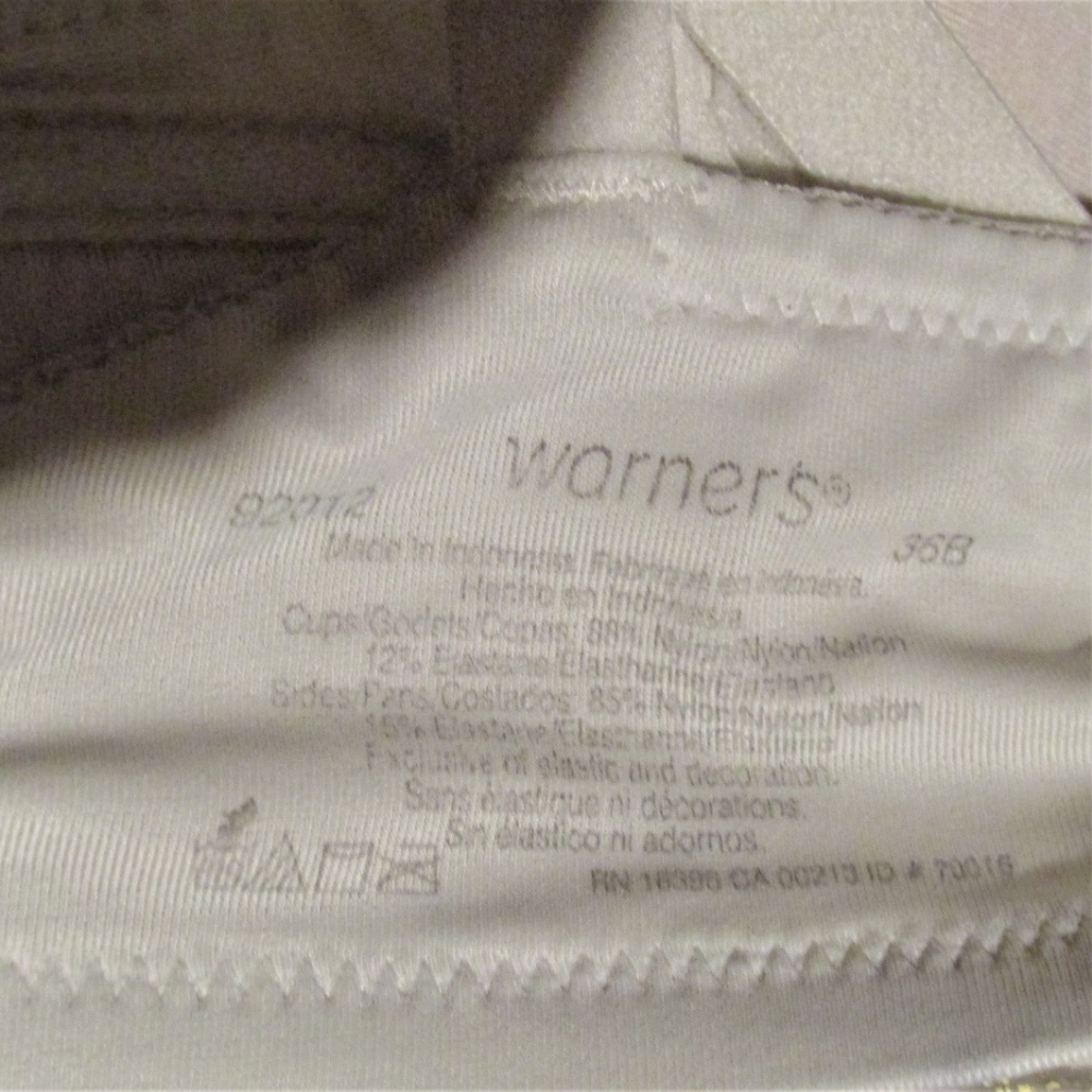 Warner's size 36B white lace trim bra style 92012 - Picture 5 of 8